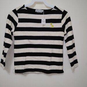 NWT Bonpoint boys navy and ivory striped top size 8A